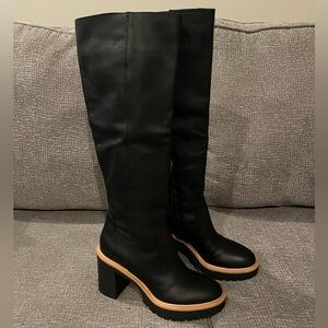 Dolce Vita Black Leather Knee-High Boots
